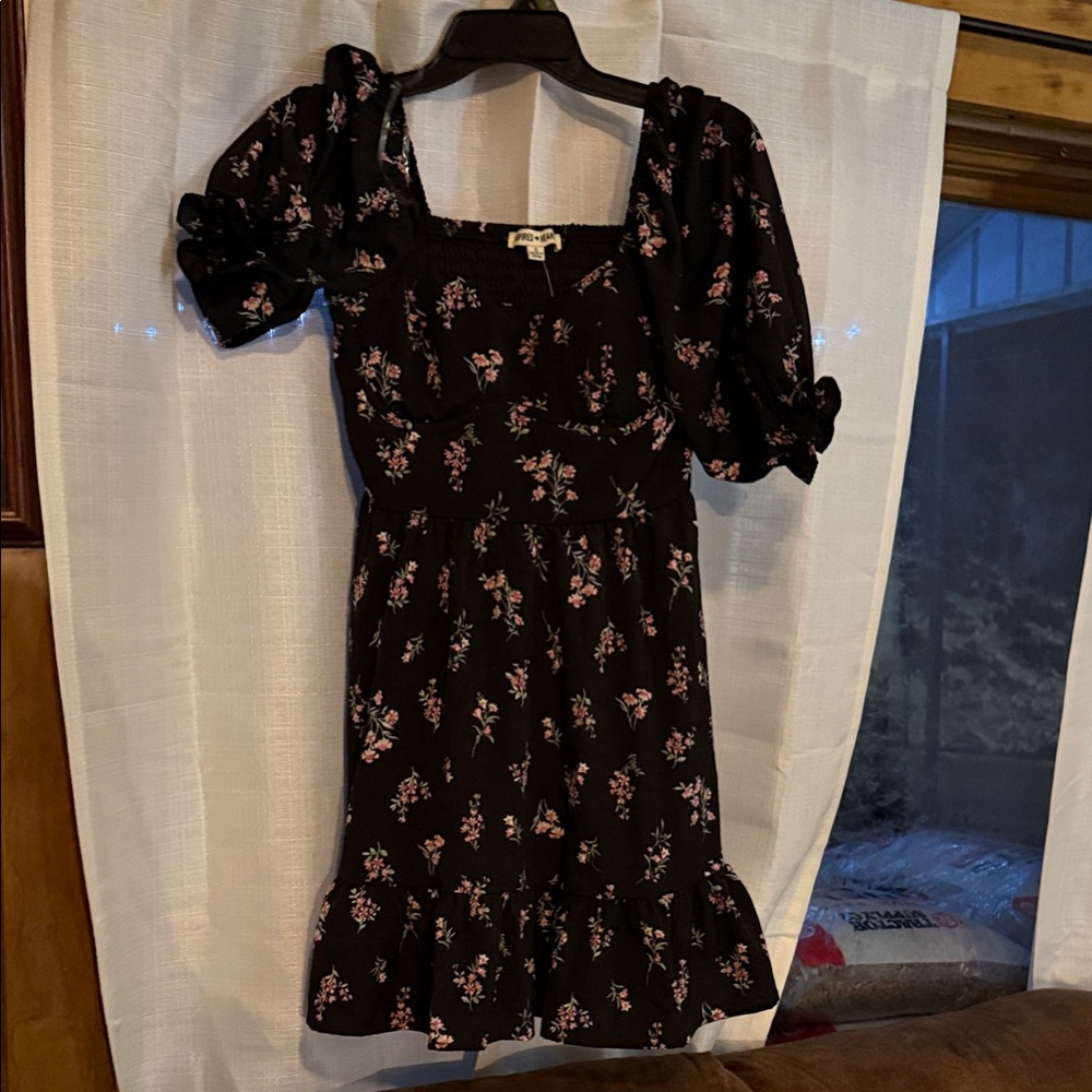 Inspired Hearts Black Floral Mini Dress